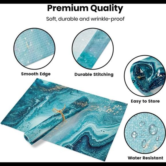 Set of 4 Placemats for Dining Table - Marble - 18 x 12 inch - Picture 4 of 7